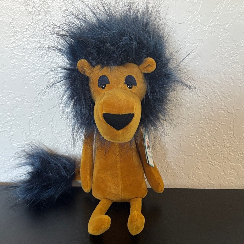Jellycat Lion Stuffed Animal - Blue Mane, sits up, BNWT - Lancelot Lion